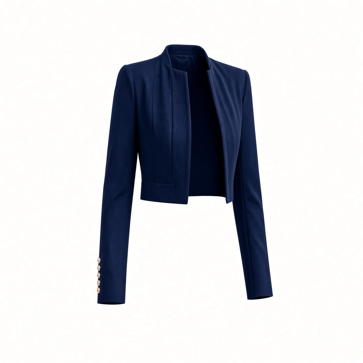 Blazer crop con botones dorados