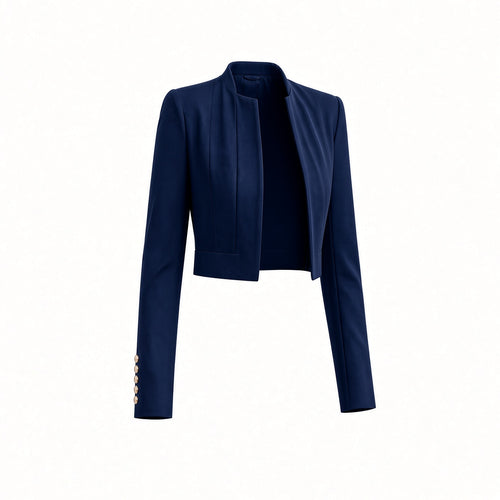 Blazer crop con botones dorados