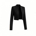 Blazer crop con botones dorados