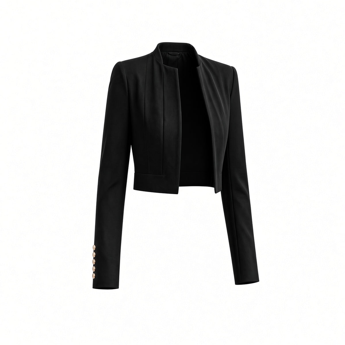 Blazer crop con botones dorados
