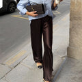 Pantalón satinado de pierna ancha
