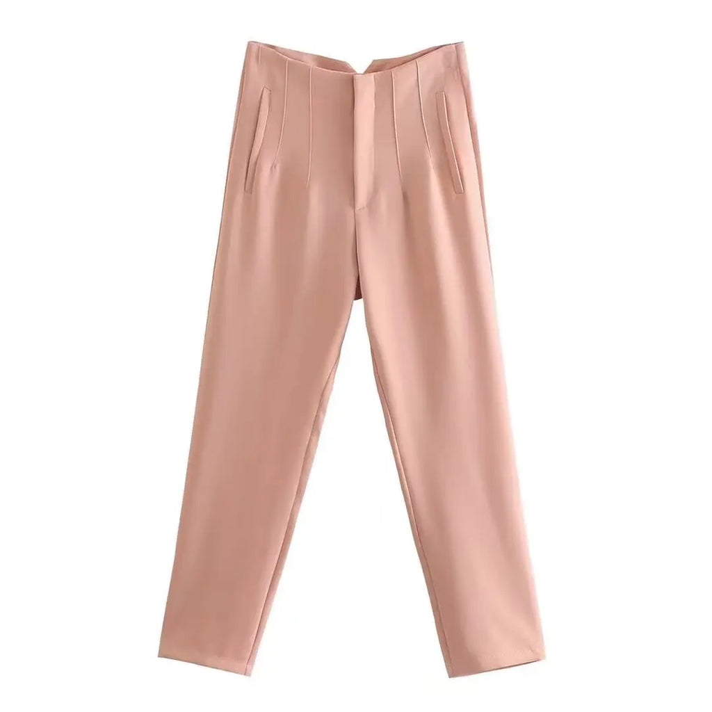 Pantalón recto de tiro alto