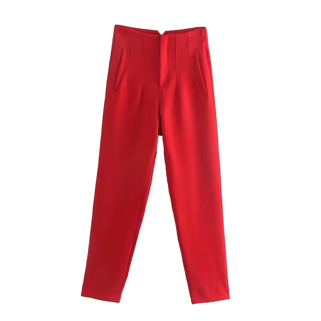Pantalón recto de tiro alto