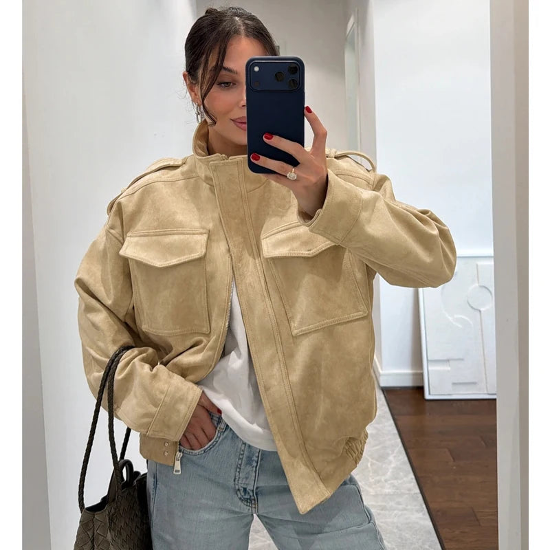 Cazadora bomber efecto ante