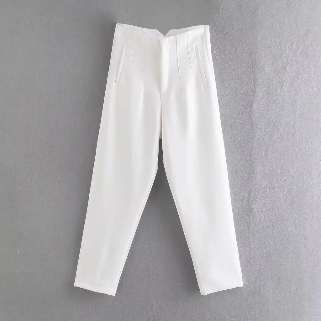 Pantalón recto de tiro alto