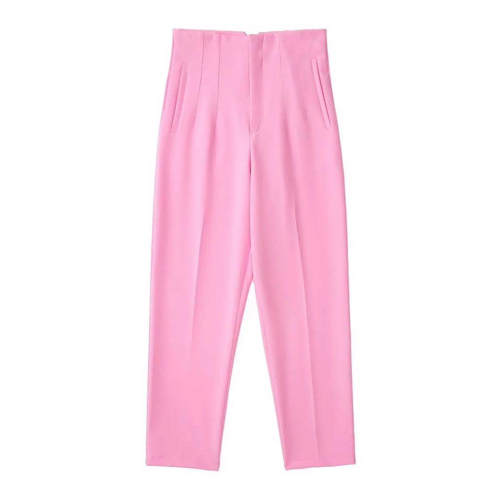Pantalón recto de tiro alto